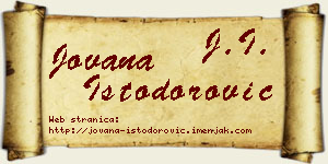 Jovana Istodorović vizit kartica
